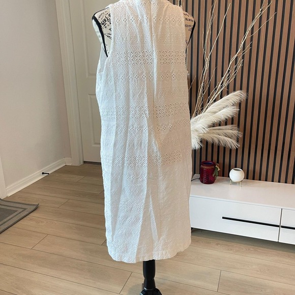 IZOD Eyelet Sleeveless Dress White Casual Summer Beach Cover Up XL - Picture 2 of 9